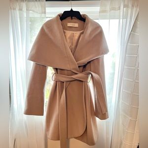 Tahari Belted Wrap Coat Wool Blend Size L